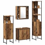 vidaXL Ensemble de mobilier de salle de bain avec étagère 4 Pièces Marron