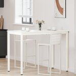 vidaXL Table de bar Blanc 110 x 55 x 105 cm Bois de pin massif