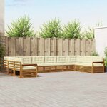 vidaXL Ensembles de canapés 8 pc Naturel et Crème Bois d'Acacia Massif