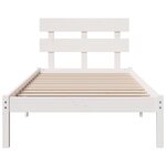 vidaXL Cadre de Lit avec Têtière Blanc 90x200 cm Bois Massif de Pin