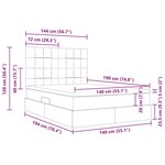 vidaXL Lit avec rangement et LED Gris clair 140 x 190 cm Velours