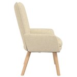 vidaXL fauteuil Crème 63 x 67 x 94 cm Tissu et contreplaqué