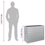 vidaXL Lit surélevé de jardin 100x40x77 cm Acier galvanisé Argenté