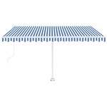 vidaXL Auvent automatique sur pied 400x300 cm Bleu et blanc