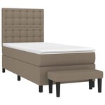 vidaXL Sommier à lattes de lit avec matelas Taupe 100x200 cm Tissu