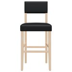 vidaXL Chaises de bar lot de 2 bois massif d'hévéa et similicuir