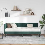 vidaXL Cadre de lit d'angle avec matelas 2 Pièces Vert Velours
