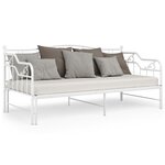 vidaXL Cadre de canapé-lit extensible Blanc Métal 90x200 cm