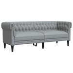 vidaXL Canapé Chesterfield 3 places gris clair tissu