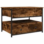 vidaXL Table basse chêne fumé 70x50x50 cm bois d'ingénierie et métal