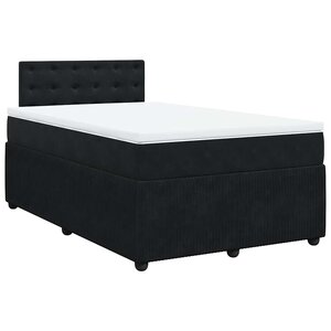 vidaXL Sommier à lattes de lit avec matelas noir 120x190 cm velours