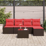 vidaXL Ensemble de canapé de jardin Marron polyrotin