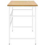 vidaXL Bureau d'ordinateur Blanc/chêne clair 105x55x72 cm MDF et métal