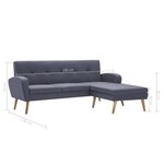 vidaXL Canapé forme de L revêtement en tissu gris clair 186x136x79 cm