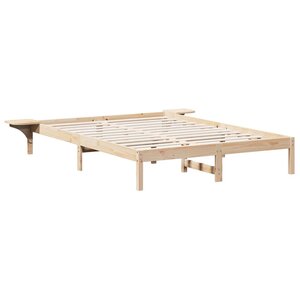 vidaXL Cadre de lit avec tables de chevet Marron Marron