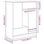 vidaXL Buffet avec tiroirs et portes sonoma gris 73x31x90 cm