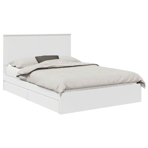 vidaXL Lit de Rangement Blanc 140 x 190 cm Bois d'ingénierie