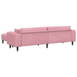 vidaXL Canapé en velours avec coussin avec oreiller 3 Pièces Rose 208 cm Velours