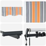 vidaXL Auvent Rétractable Multicolore 450 × 350 cm Tissu et Aluminium