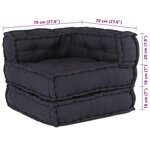 vidaXL Coussin 2 Pièces Anthracite 70 x 70 x 54 cm Polyester