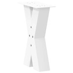 vidaXL Pieds de table basse en forme de X  2 pièces  blanc  28 x (42-43) cm  acier