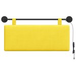 vidaXL Tête de lit suspendue Jaune clair Tissu en velours côtelé