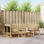 vidaXL Ensemble de canapés d'extérieur 7 pc Blanc et Beige