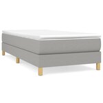 vidaXL Sommier à lattes de lit avec matelas Gris clair 100x200cm Tissu