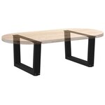 vidaXL Pieds de table basse en forme de V  2 pièces  noir  60 x (30-31 3) cm  acier