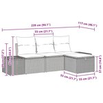 vidaXL Ensemble de canapé de jardin 4 Pièces Gris 55 x 62 x 69 cm