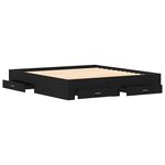 vidaXL Cadre de lit Chêne noir 180 x 200 cm Bois d'ingénierie