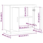 vidaXL Buffet vieux bois 80x40x75 cm bois d'ingénierie