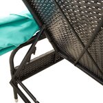 vidaXL Chaise longue avec auvent noir résine tressée