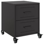 vidaXL Table de chevet noir 36x39x43 5 cm acier