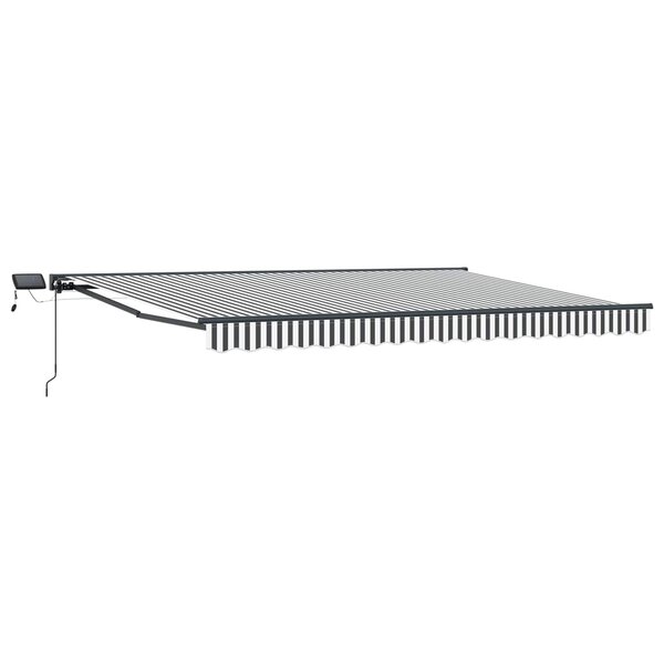 vidaXL Cadre de store manuel avec LEDs Anthracite et blanc 4 5 × 3 5 m