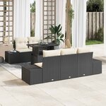 vidaXL Ensemble de canapé de jardin 6 Pièces Noir  Crème 100 x 55 x 73 cm