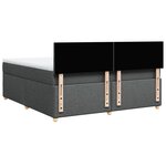 vidaXL Sommier à lattes de lit avec matelas Gris foncé 180x200cm Tissu