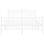 vidaXL Cadre de lit métal sans matelas et pied de lit blanc 135x190 cm