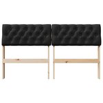 vidaXL Tête de lit capitonnée Noir 150 cm Pin massif