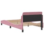 vidaXL Cadre de lit avec tête de lit Dover rose 100x200cm velours