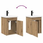 vidaXL Meuble de salle de bain avec robinet Chêne artisanal