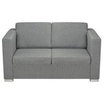 vidaXL Ensemble de canapés deux pièces Tissu Gris clair