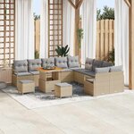 vidaXL Ensemble de canapé de jardin 13 Pièces Beige et Gris clair