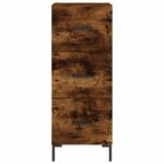 vidaXL Buffet haut Chêne fumé 34 5x34x180 cm Bois d'ingénierie