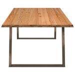 vidaXL Table à manger et bord naturel bois massif chêne rectangulaire