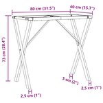 vidaXL Pieds de table à manger cadre en X 80x40x73 cm acier