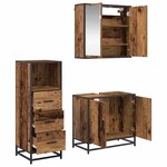 vidaXL Ensemble de mobilier de salle de bain 3 Pièces Bois ancien