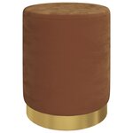 vidaXL Tabouret de rangement rond Marron Velours 31 x 37 cm