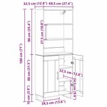 vidaXL Haut Armoire Chêne noir 69 5 x 34 x 180 cm Bois d'ingénierie