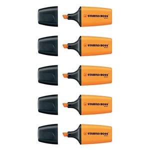 Surligneur BOSS MINI Pointe biseautée Orange x 5 STABILO